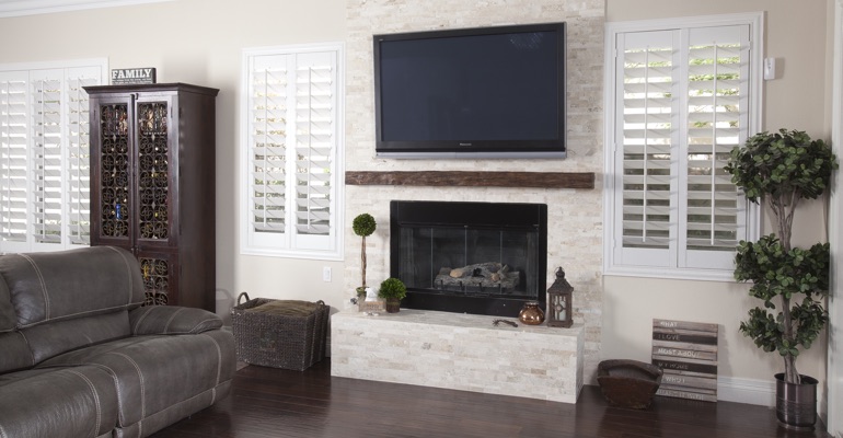 Shutters go with chic houses incredibly well. polywood shutters in Cincinnati family room