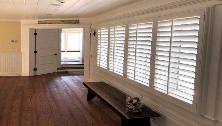 Faux wood plantation shutters in Cincinnati