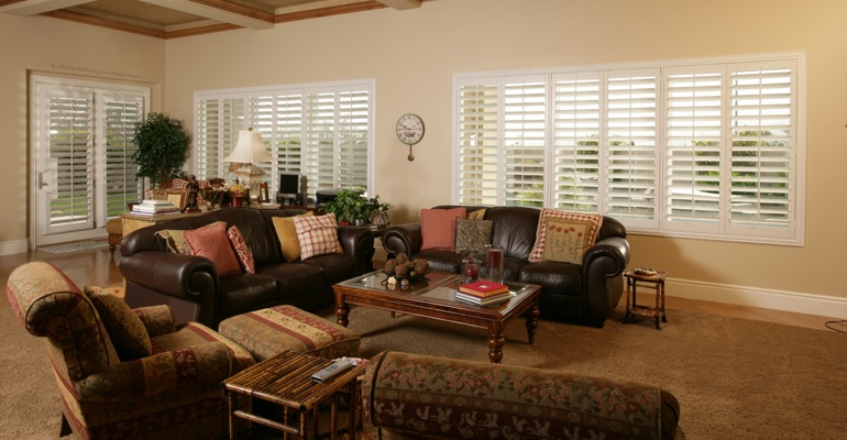 Cincinnati sunroom with polywood shutters.